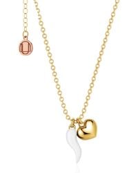 Unaloe - And Enamel Cornicello Necklace With Heart Charm – Italian Handmade Good Luck Symbol - Lyst