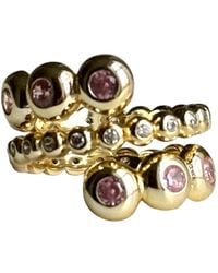 Laura Gray - Gilt Sterling Bezel Crystal Ring - Lyst