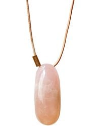 Smilla Brav - Neutrals Rose Quartz Necklace - Lyst