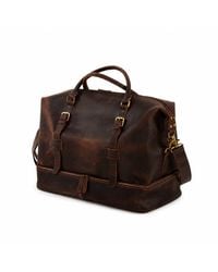 Touri - Genuine Leather Holdall Weekender With Extra Compartment - Lyst