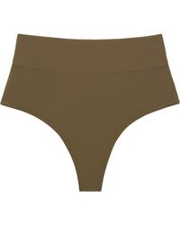Montce - Khaki Added Coverage High Rise Bikini Bottom - Lyst