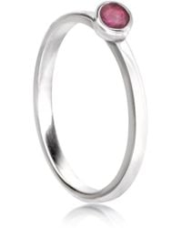 The Jewellery Store London - July Birthstone Stackable Ring With Genuine Ruby - Lyst