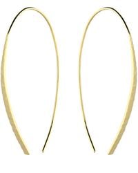 Kaizarin - Plated Sterling Diamond Cut Tapered Bar Pull Through Earrings - Lyst