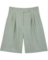 Dāl the Label - Linen Wide Suit Shorts Mist - Lyst