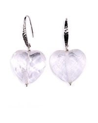 Mineralgems•Studio - Neutrals Clear Quartz Heart Earrings - Lyst