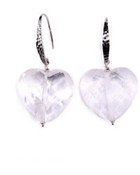 Mineralgems•Studio - Neutrals Clear Quartz Heart Earrings - Lyst