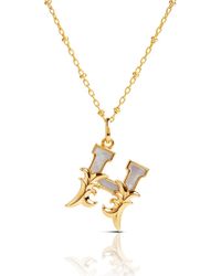 Kasun - Plated H Initial Necklace With Mother Of Pearl - Lyst