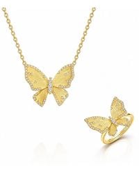 Ormiro - Butterfly Reverie Vermeil Necklace & Ring Jewelry Set - Lyst