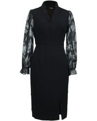 Smart and Joy - Chiffon Sleeves V-Neck Tailor Dress - Lyst