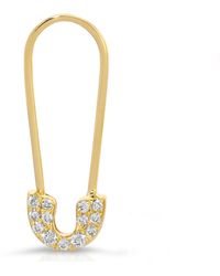 Maya Brenner - Pavé Safety Pin Earring - Lyst
