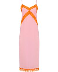 JAAF - Crepe De Chine Silk Dress In Candy Pink - Lyst