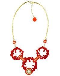 Gissa Bicalho - Handmade Necklace Hoop Coral - Lyst