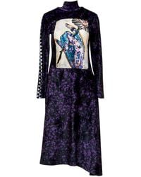 ARTISTA - Message Printed Velvet Dress - Lyst