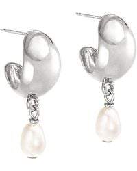 Biko Jewellery - Origin Pearl Huggies - Lyst