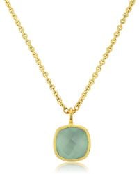 Auree - Brooklyn Gold Vermeil & Aqua Chalcedony Necklace - Lyst