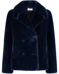 ISSY LONDON - Philippa Peacoat Vegan Faux Suede & Shearling Midnight - Lyst