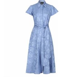 Lioness by Tf - Sky Petals Short Sleeve Shirt Dress - Lyst