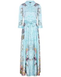 Jessica Russell Flint - Belted Maxi Shirt Dress Floral Medley - Lyst