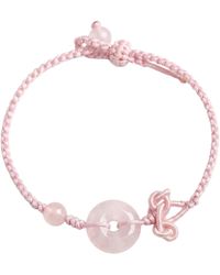seree - Kids Donut Charm Rose Quartz Woven Bracelet Anklet - Lyst