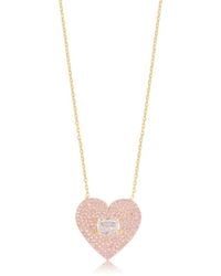 SHYMI - Pave Heart & Stone Necklace - Lyst