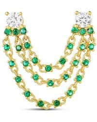 SHYMI - Two Stone Triple Chain Earring - Lyst