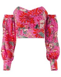 Lita Couture - Bouquet Off-The-Shoulders Crop Top - Lyst