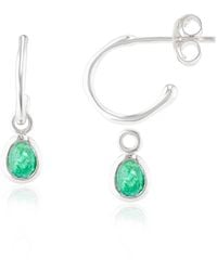 Auree - Hampton Emerald & Interchangeable Gemstone Earrings - Lyst