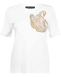 House of Laines London - Laines Couture Embellished Swan T-Shirt - Lyst