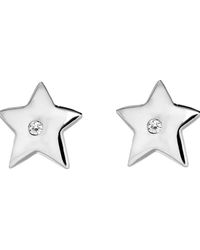 Posh Totty Designs - Sterling Silver Diamond Star Stud Earrings - Lyst