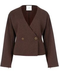 SALANIDA - Galante Knitted 100% Merino Blazer Chocolate - Lyst