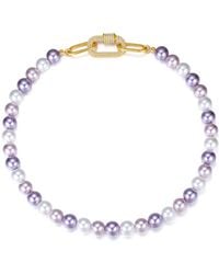 Classicharms - Large Shell Pearl Necklace With Gem-Encrusted Carabiner Lock - Lyst