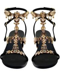 DAMAPREZIOSA - Matilde Jewel Sandals With Diamond Crystals And Block Heel - Lyst