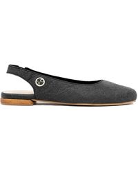 1 People Cannes Sling Back Flat Shoes In Charcoal Black