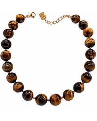 Michael Nash Jewelry - Abigail Semi Precious Tiger Eye Necklace - Lyst