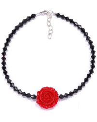 Mineralgems•Studio - Onyx Choker With Rose - Lyst