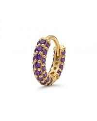 Zahav Jewelry - 14K Solid 18G Cz Cartilage Clicker Hoop - Lyst