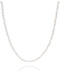 Nellou Jewellery - Neutrals Jewel Bead April Birthstone Necklace Plated Sterling - Lyst