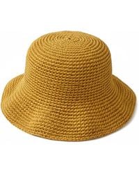 Springmoonatelier - Luxury Handmade Raffia Crochet Bucket Hat – Premium Mustard Butterfly - Lyst