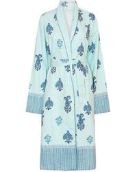 NoLoGo-chic - Botanical Shawl Robe Cotton Cambric Persian - Lyst
