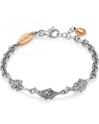 Unaloe - Everblack Leaves Bracelet Nn Sterling – Italian Handcrafted Botanical Chain Jewelry - Lyst