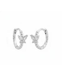 Angel Barocco - Butterfly Gem Hoop Earrings - Lyst