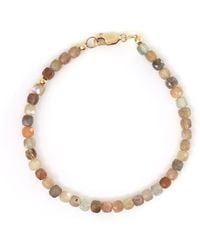 Shar Oke - Neutrals Peach Moonstone & 14K Filled Bracelet - Lyst