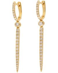 Artisan - Diamond Bar Drop Hoop Earrings - Lyst