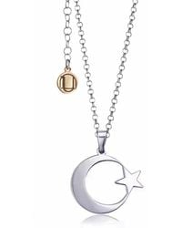 Unaloe - Sterling Crescent Moon And Star Necklace – Vermeil Islamic Pendant Jewelry, Symbol Of Faith, Spirituality, And Unity - Lyst