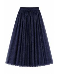 Yumi' - Diamonte Tulle Midi Skirt - Lyst