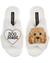 Laines London - Classic Laines Slippers With Enki-Doo The Cockapoo & Dog Mum Mom Brooches - Lyst
