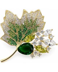 Angel Barocco - Crystal Maple Leaf Brooch - Lyst