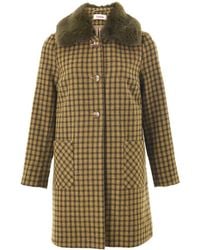 Louche - Dryden Wyoming Check Faux Fur Collar Coat - Lyst