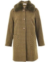Louche - Dryden Wyoming Check Faux Fur Collar Coat - Lyst