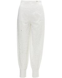 Nissa - Embroidered Cotton Pants - Lyst